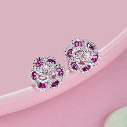[Max Jewelry ]Exquisite Flower Shape Daily Earrings