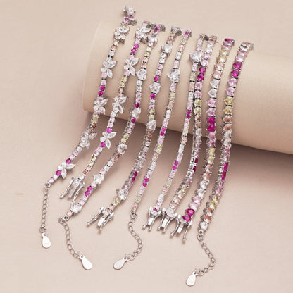 [Max Jewelry ]Sparkling Colorful Full Heart Tennis Necklace