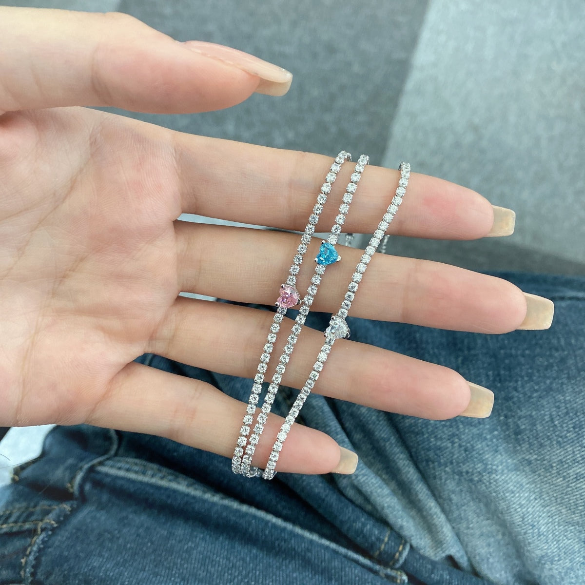 [Max Jewelry ]0.5 Carat Elegant Romantic Heart Shape Lover Bracelet
