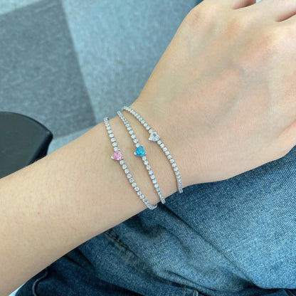 [Max Jewelry ]0.5 Carat Elegant Romantic Heart Shape Lover Bracelet