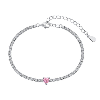 [Max Jewelry ]0.5 Carat Elegant Romantic Heart Shape Lover Bracelet