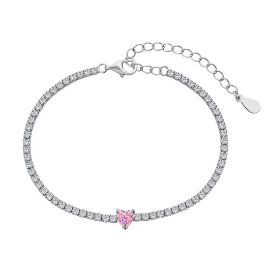[Max Jewelry ]0.5 Carat Elegant Romantic Heart Shape Lover Bracelet