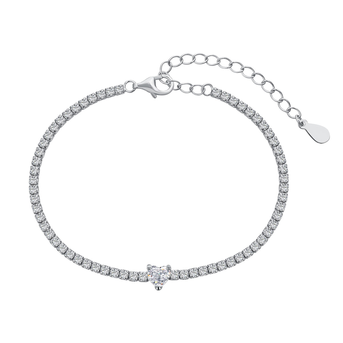 [Max Jewelry ]0.5 Carat Elegant Romantic Heart Shape Lover Bracelet