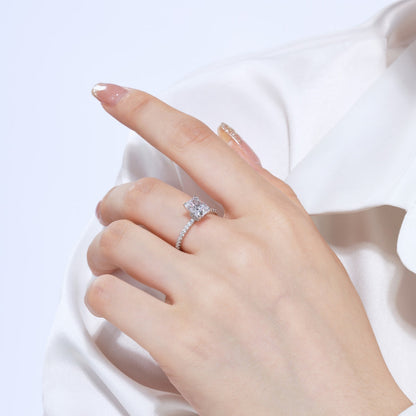 [Max Jewelry ]2.0 Carat Dazzling Sparkling Radiant Cut Party Ring