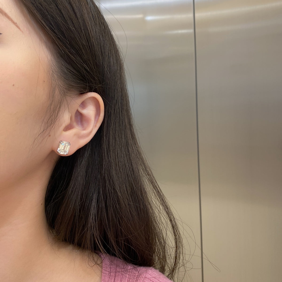 [Max Jewelry ]Dazzling Square Shape Earrings