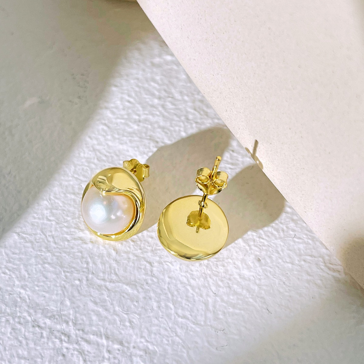 [Max Jewelry ]Dainty Bread Pearl Earrings