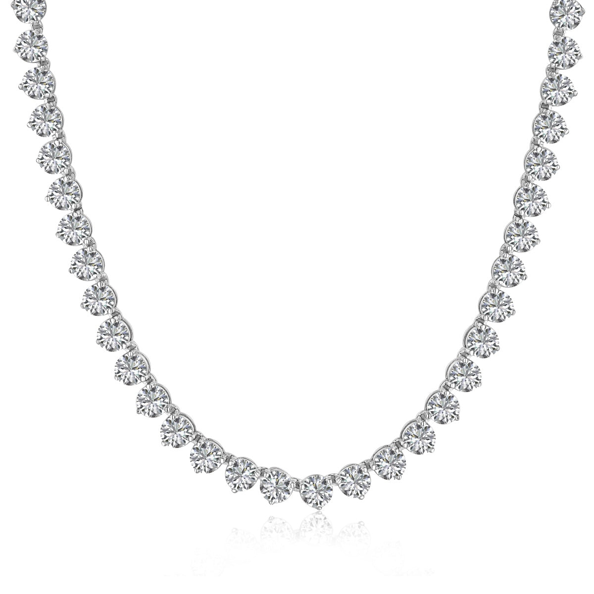 [Max Jewelry ]Ornate Heart Cut Tennis Necklace