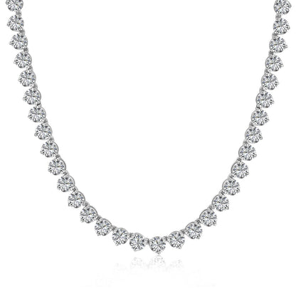 [Max Jewelry ]Ornate Heart Cut Tennis Necklace