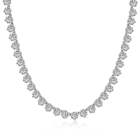 [Max Jewelry ]Ornate Heart Cut Tennis Necklace