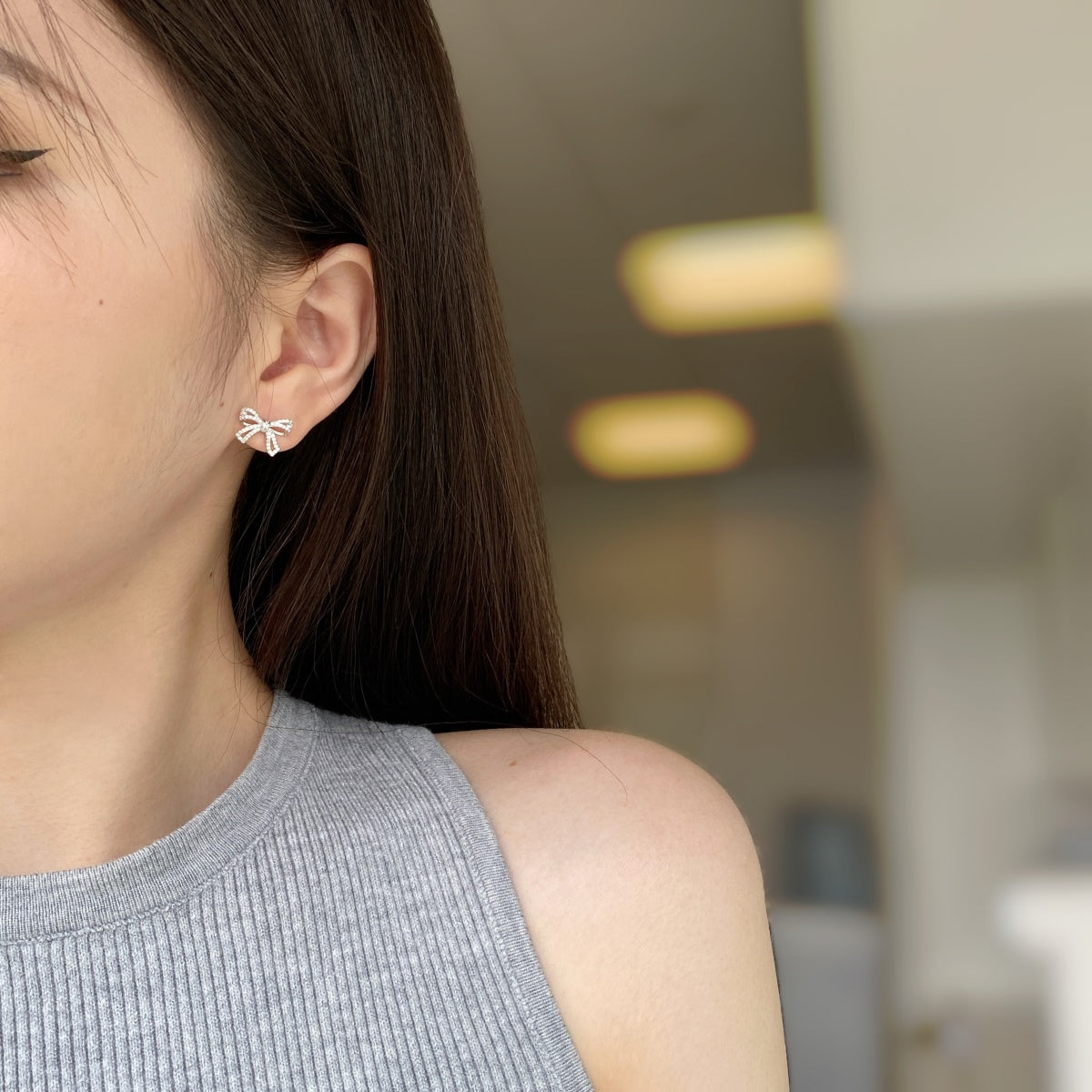 [Max Jewelry ]Dainty Bow Shape Earrings