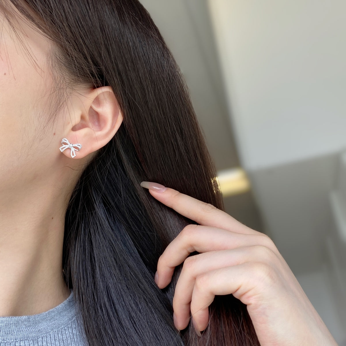 [Max Jewelry ]Dainty Bow Shape Earrings