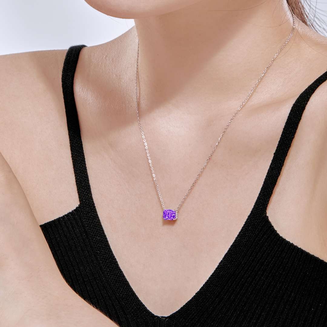 [Max Jewelry ]Luxurious Square Shape Colorful Necalack