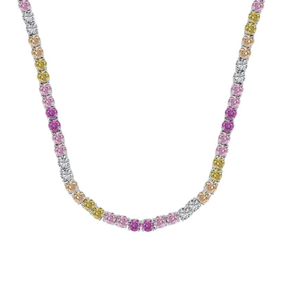 [Max Jewelry ]Delicate Colorful Tennis Necklace