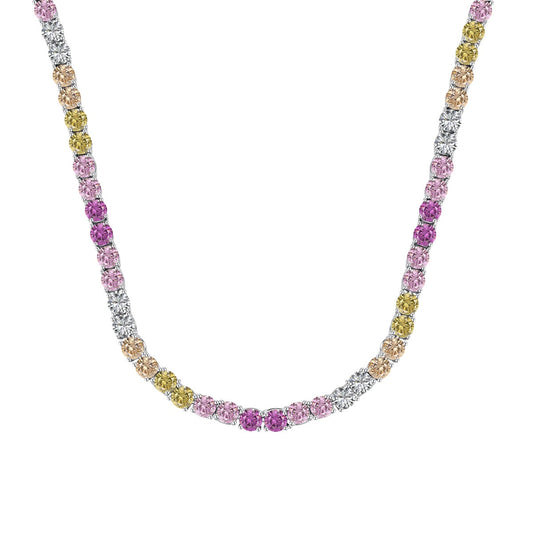 [Max Jewelry ]Delicate Colorful Tennis Necklace