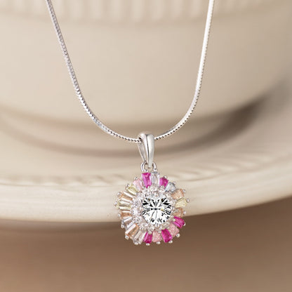 [Max Jewelry ]Charming Flower Colorful Necklace