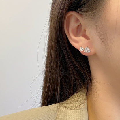 [Max Jewelry ]Double Heart-Shape Classic Princess Style Earrings