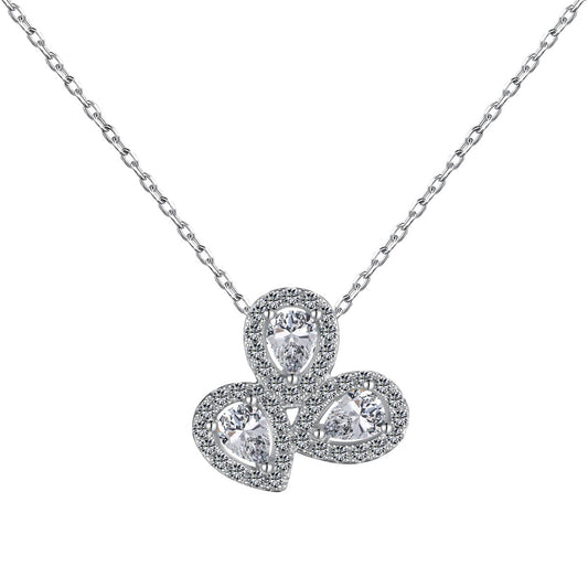 [Max Jewelry ]Elegant Flower Shape Pear Cut Necklace