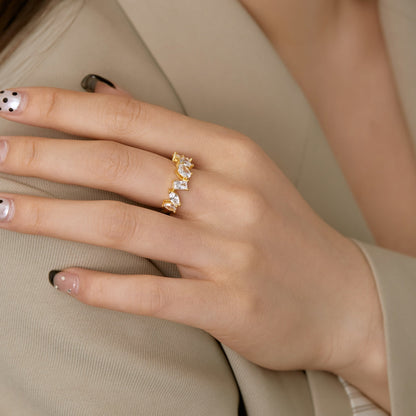 [Max Jewelry ]Delicate Multi Cut Ring