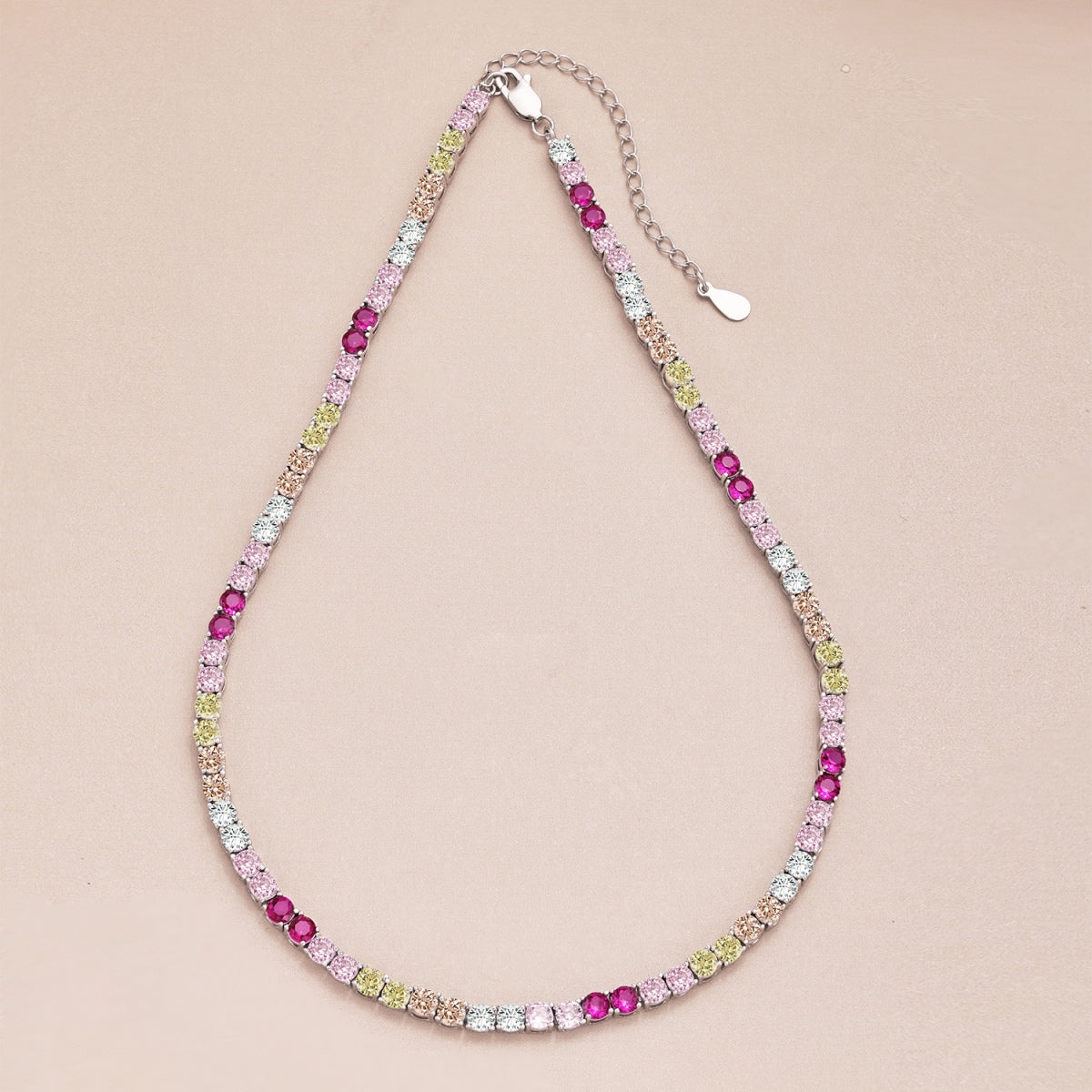 [Max Jewelry ]Delicate Colorful Tennis Necklace