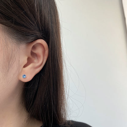 [Max Jewelry ]Sparkling Colorful Round Shape Earrings