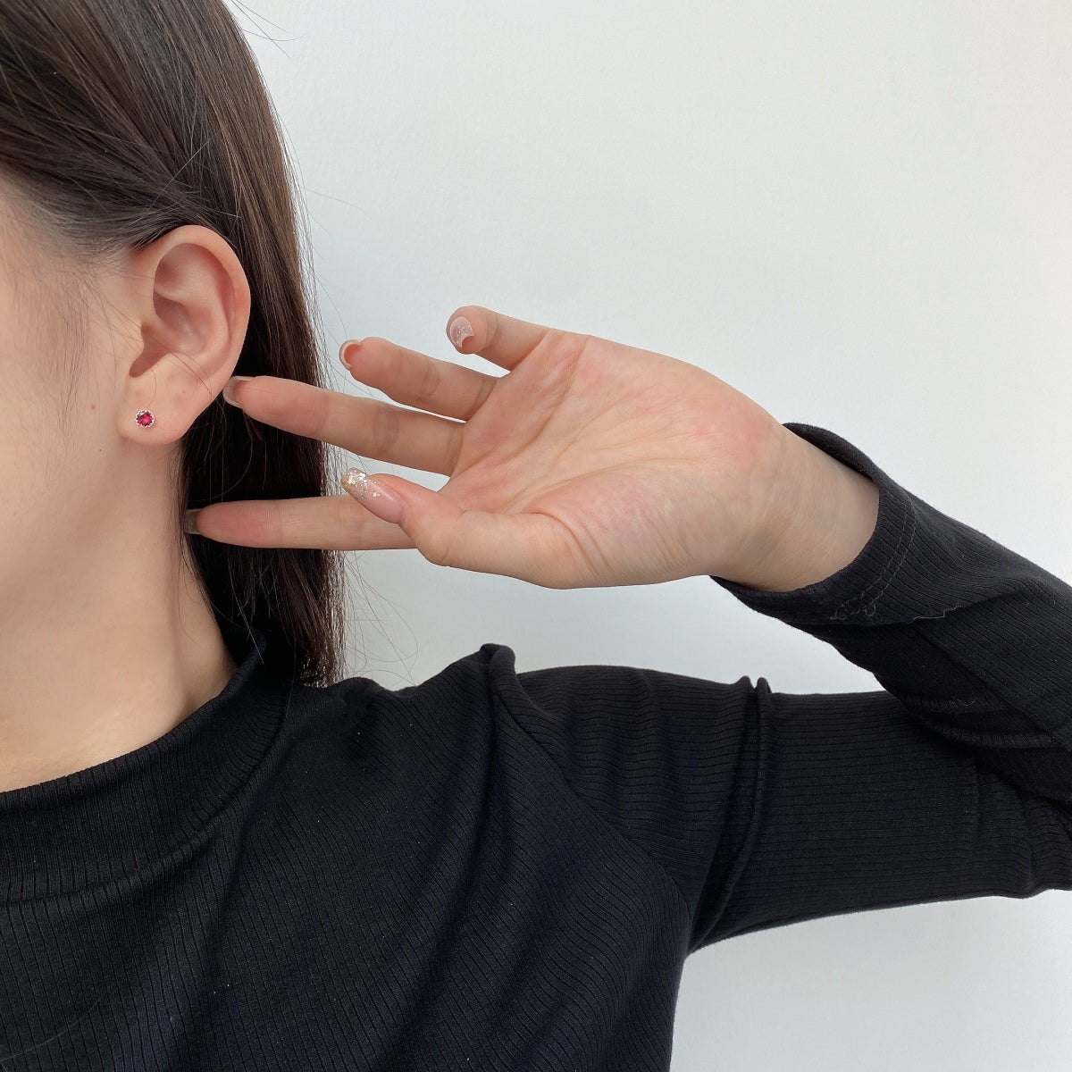 [Max Jewelry ]Sparkling Colorful Round Shape Earrings