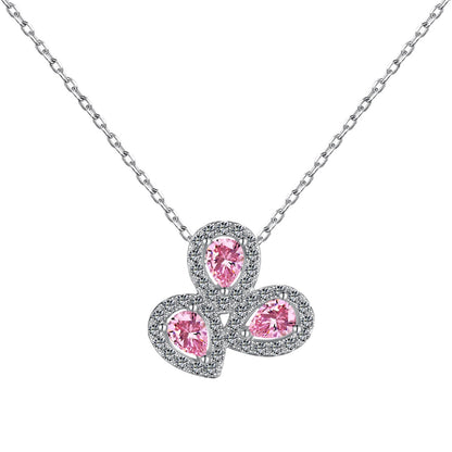 [Max Jewelry ]Elegant Flower Shape Pear Cut Necklace