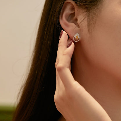 [Max Jewelry ]Sparkling Delicate Water Drop Shape Daily Earrings