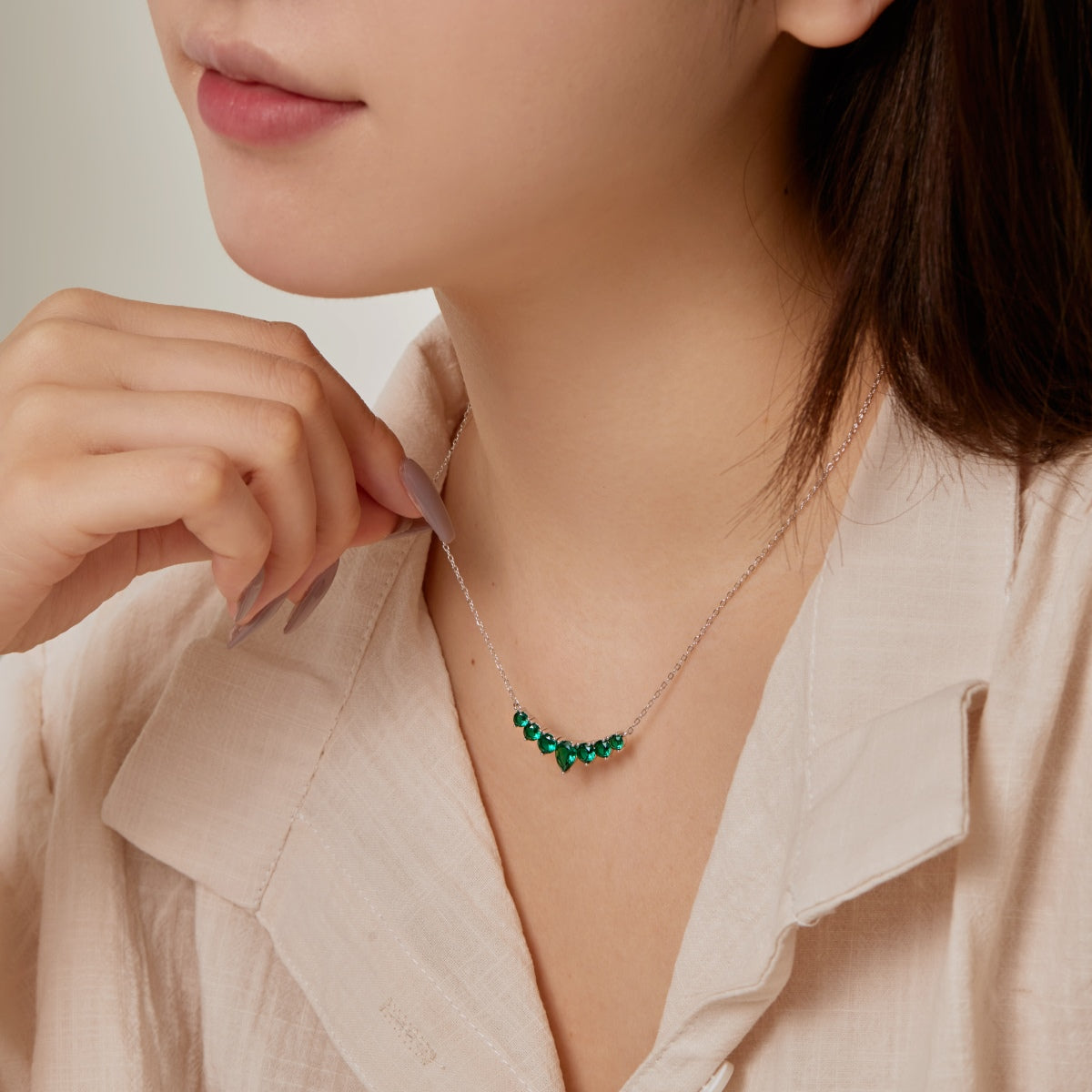 [Max Jewelry ]Dainty Colorful Heart Necklace