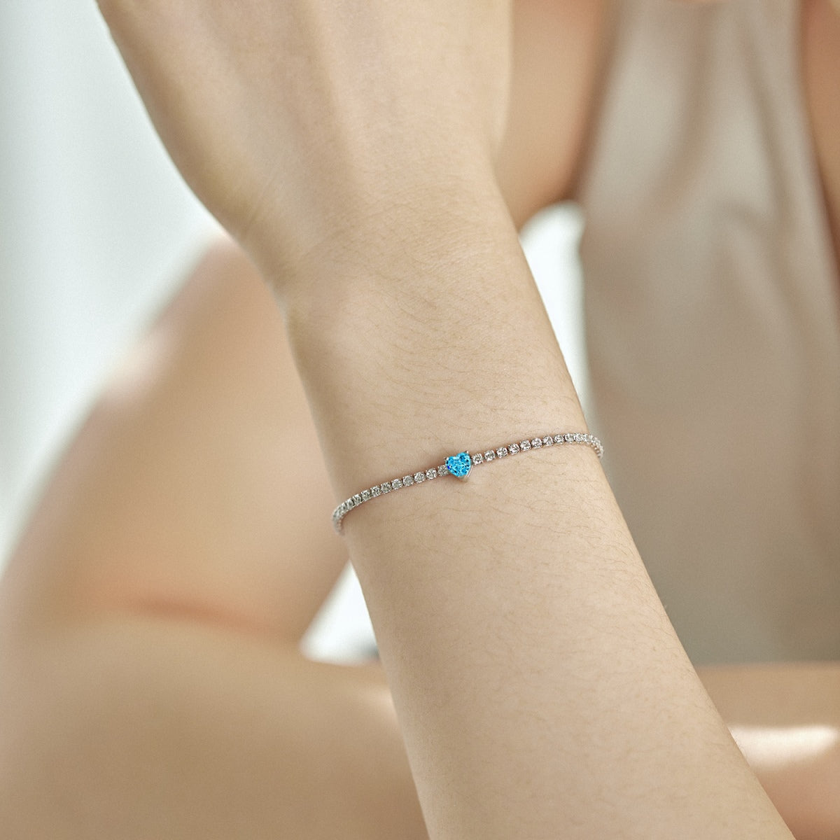 [Max Jewelry ]0.5 Carat Elegant Romantic Heart Shape Lover Bracelet