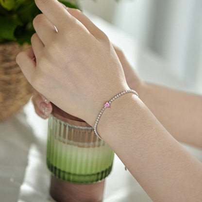 [Max Jewelry ]0.5 Carat Elegant Romantic Heart Shape Lover Bracelet