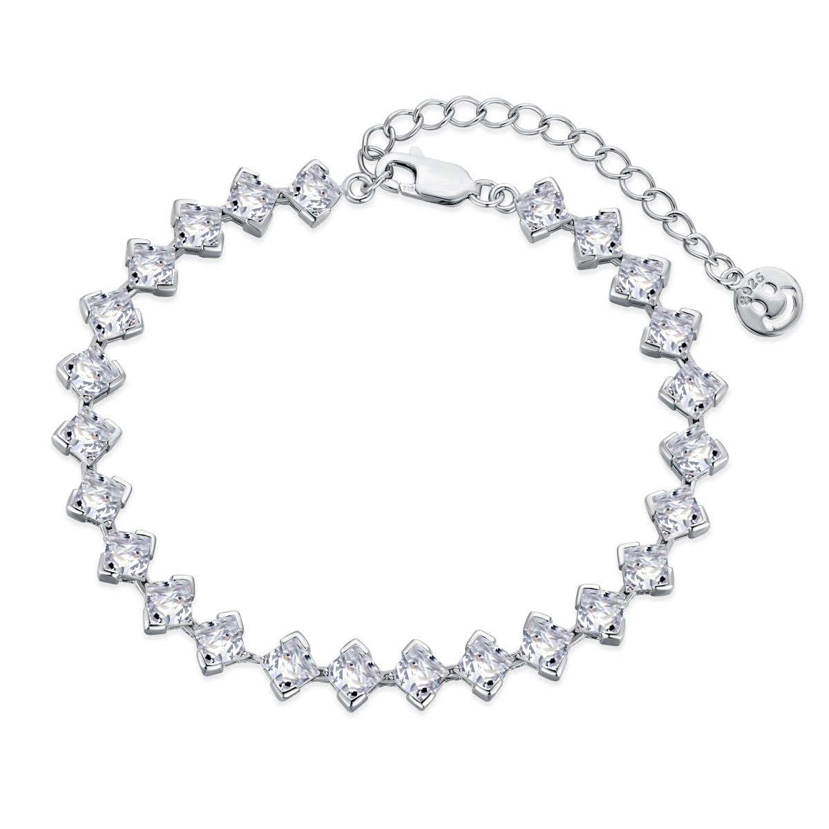[Max Jewelry ]0.5 Carat Ornate Princess Cut Daily Bracelet