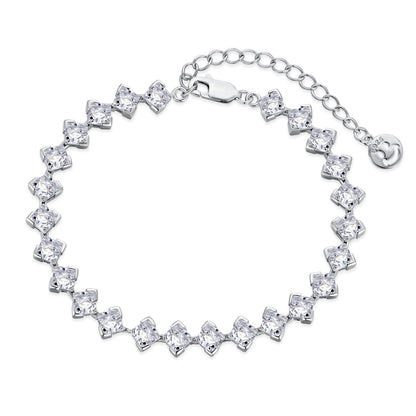 [Max Jewelry ]0.5 Carat Ornate Princess Cut Daily Bracelet
