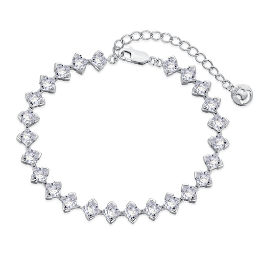 [Max Jewelry ]0.5 Carat Ornate Princess Cut Daily Bracelet