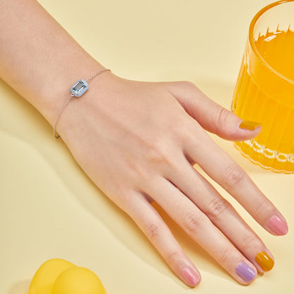 [Max Jewelry ]2.0 Carat Sparkling Colorful Emerald Cut Daily Bracelet