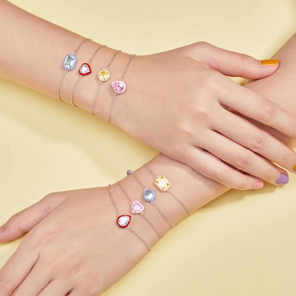 [Max Jewelry ]2.0 Carat Sparkling Colorful Emerald Cut Daily Bracelet