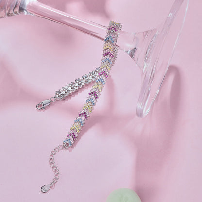 [Max Jewelry ]Ornate Sparkling Round Cut Party Bracelet
