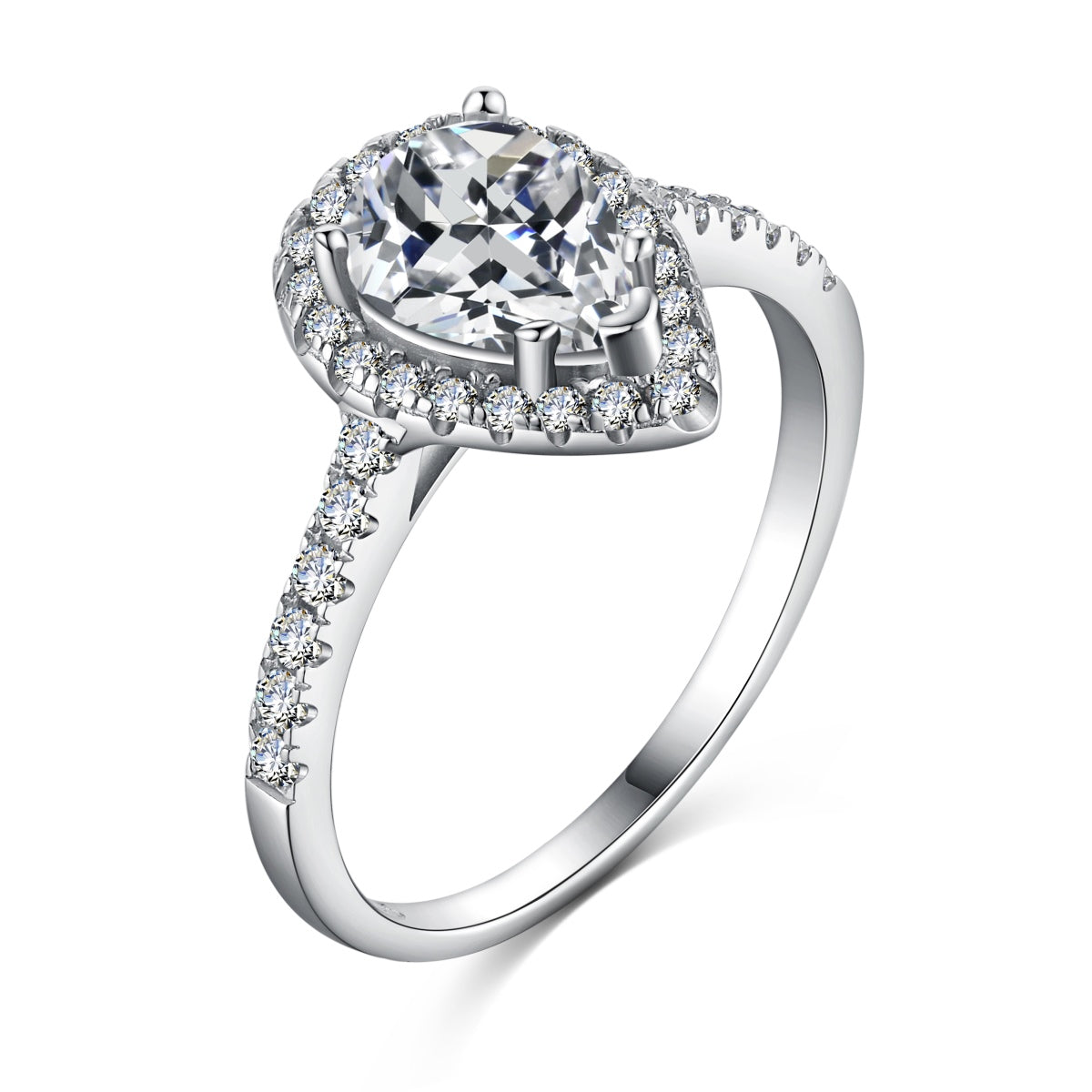[Max Jewelry ]1.0 Carat Luxurious Resplendent Water Drop Shape Wedding Ring