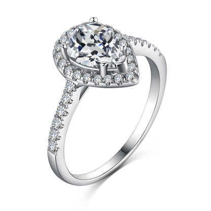 [Max Jewelry ]1.0 Carat Luxurious Resplendent Water Drop Shape Wedding Ring