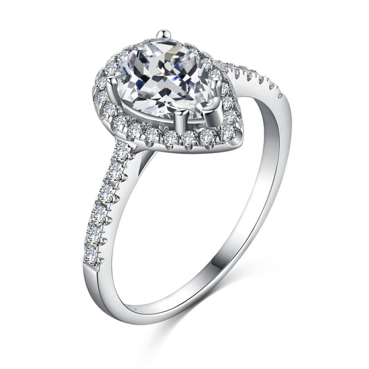 [Max Jewelry ]1.0 Carat Luxurious Resplendent Water Drop Shape Wedding Ring