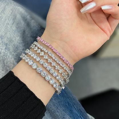 [Max Jewelry ]0.5 Carat Ornate Princess Cut Daily Bracelet