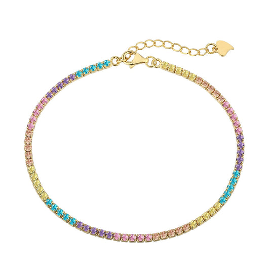 [Max Jewelry ]Dazzling Colorful Round Cut Daily Bracelet