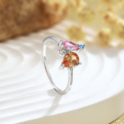 [Max Jewelry ]Radiant Colorful Multi Cut Daily Ring