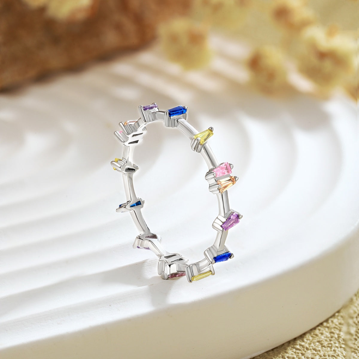 [Max Jewelry ]Unique Trapezoid Cut Daily Ring