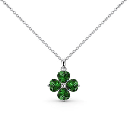[Max Jewelry ]Heart-Shaped Four-Leaf Clover Bead Necklace