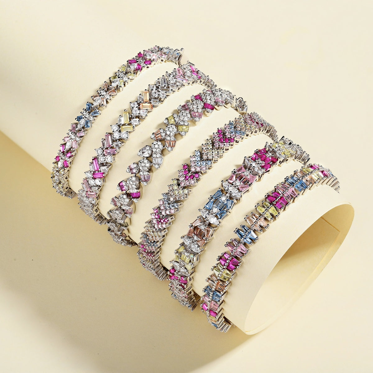 [Max Jewelry ]Radiant Colorful Emerald Cut Party Bracelet