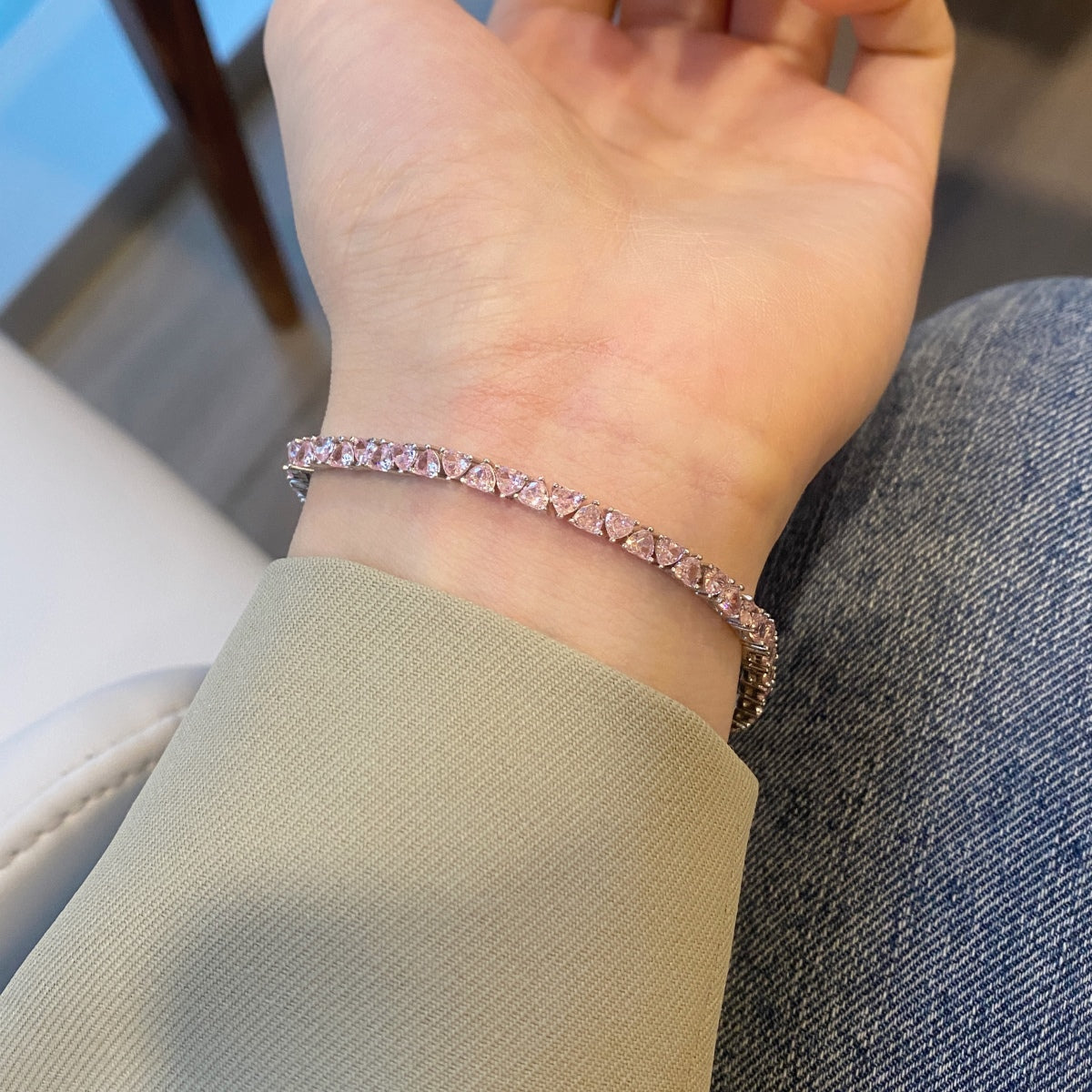 [Max Jewelry ]Dazzling Romantic Heart Shape Lover Bracelet