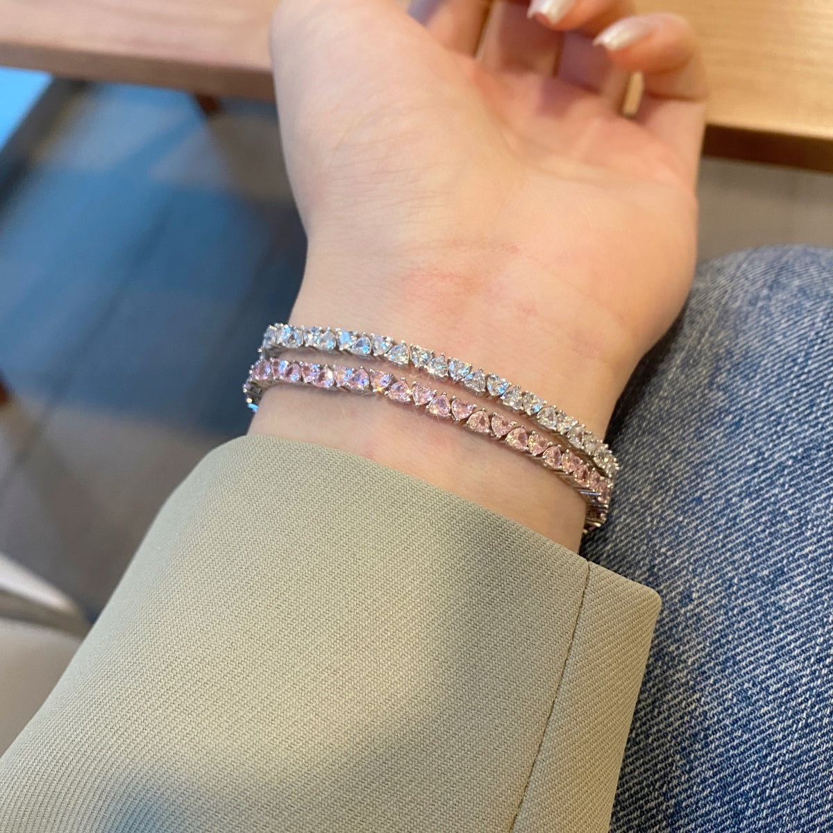 [Max Jewelry ]Dazzling Romantic Heart Shape Lover Bracelet