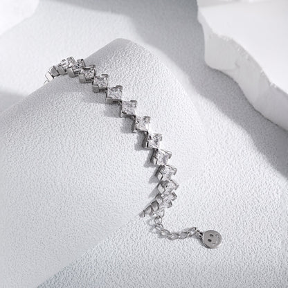 [Max Jewelry ]0.5 Carat Ornate Princess Cut Daily Bracelet