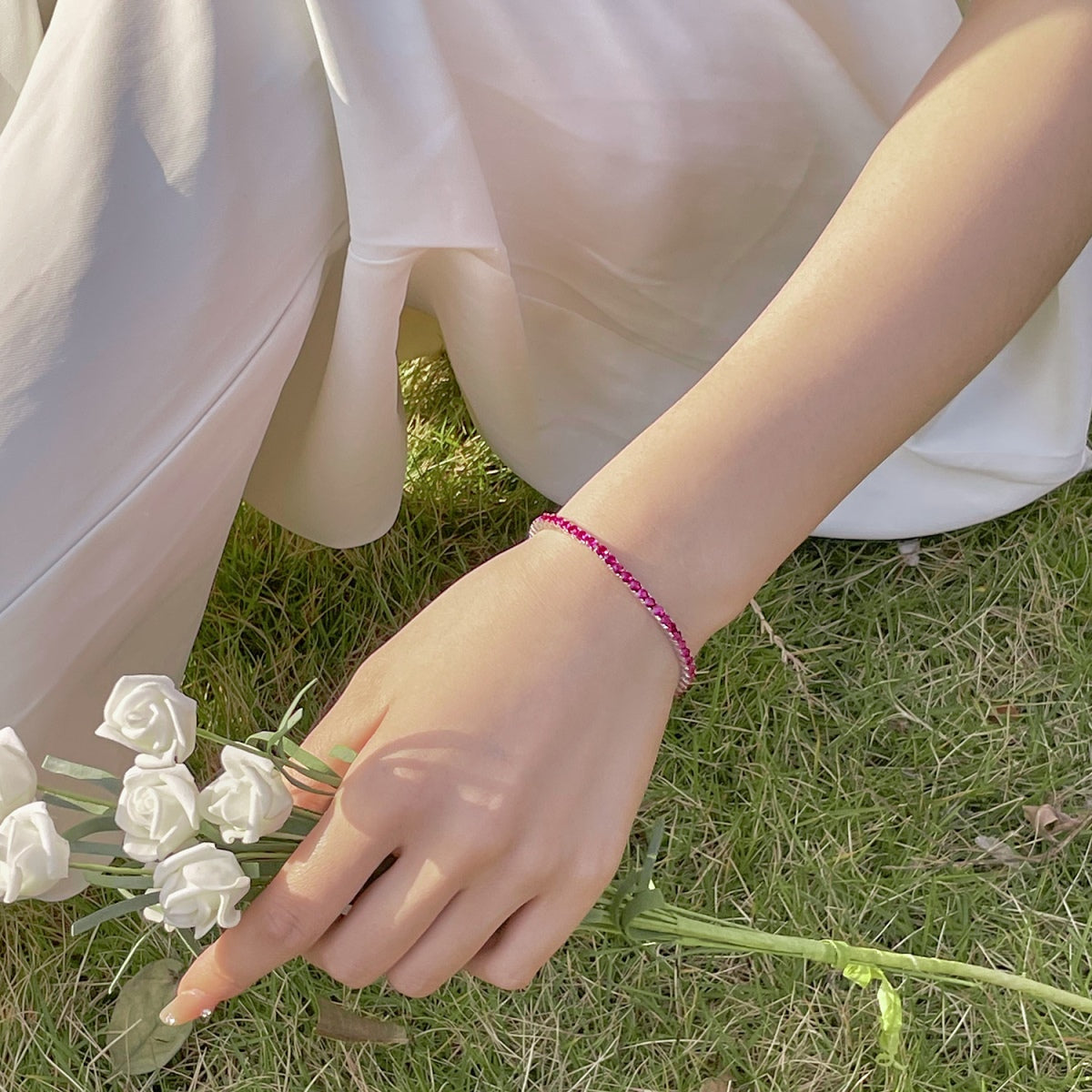 [Max Jewelry ]Radiant Colorful Round Cut Party Bracelet
