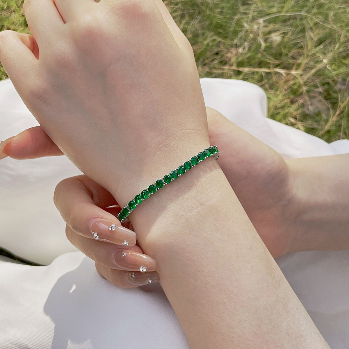 [Max Jewelry ]Radiant Colorful Round Cut Party Bracelet